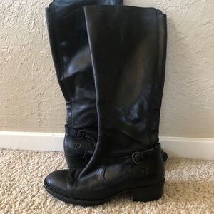 Born black leather riding boots